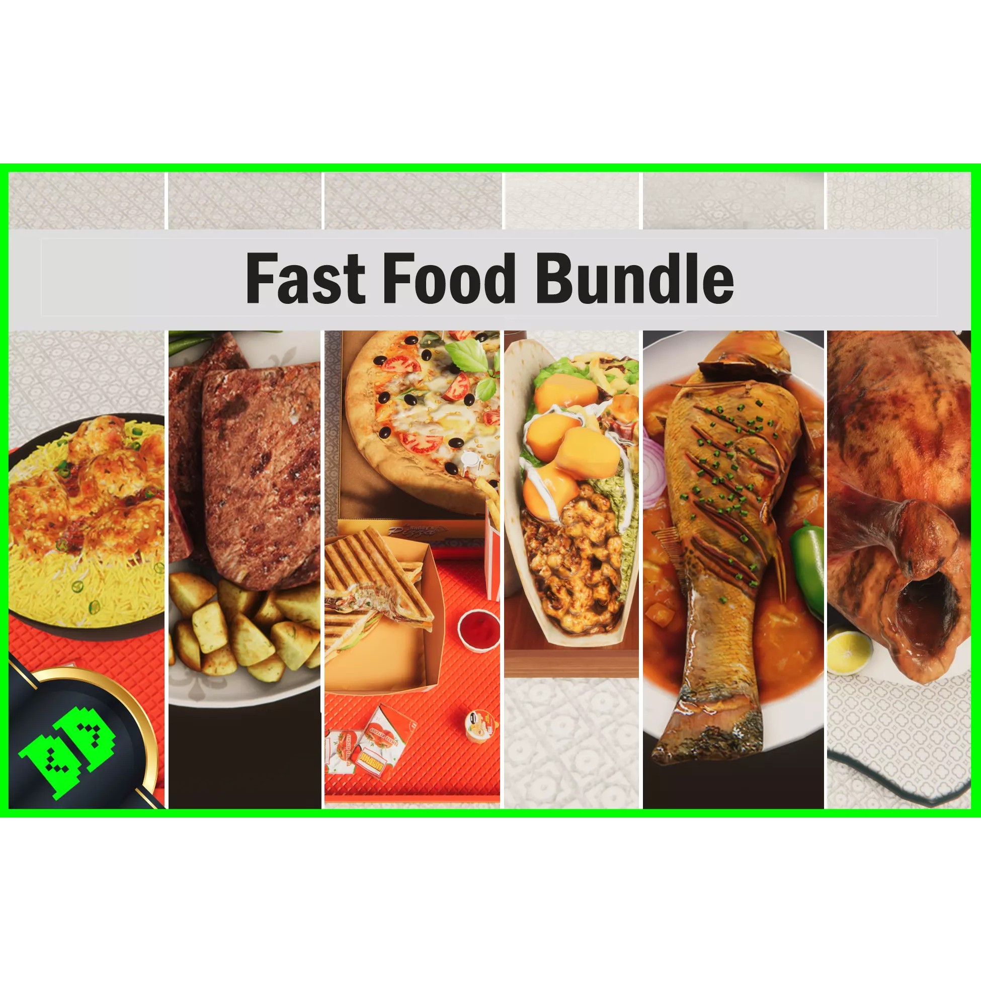 Fast Food Bundle - Low-Poly Game-Ready 3D Model - View 2