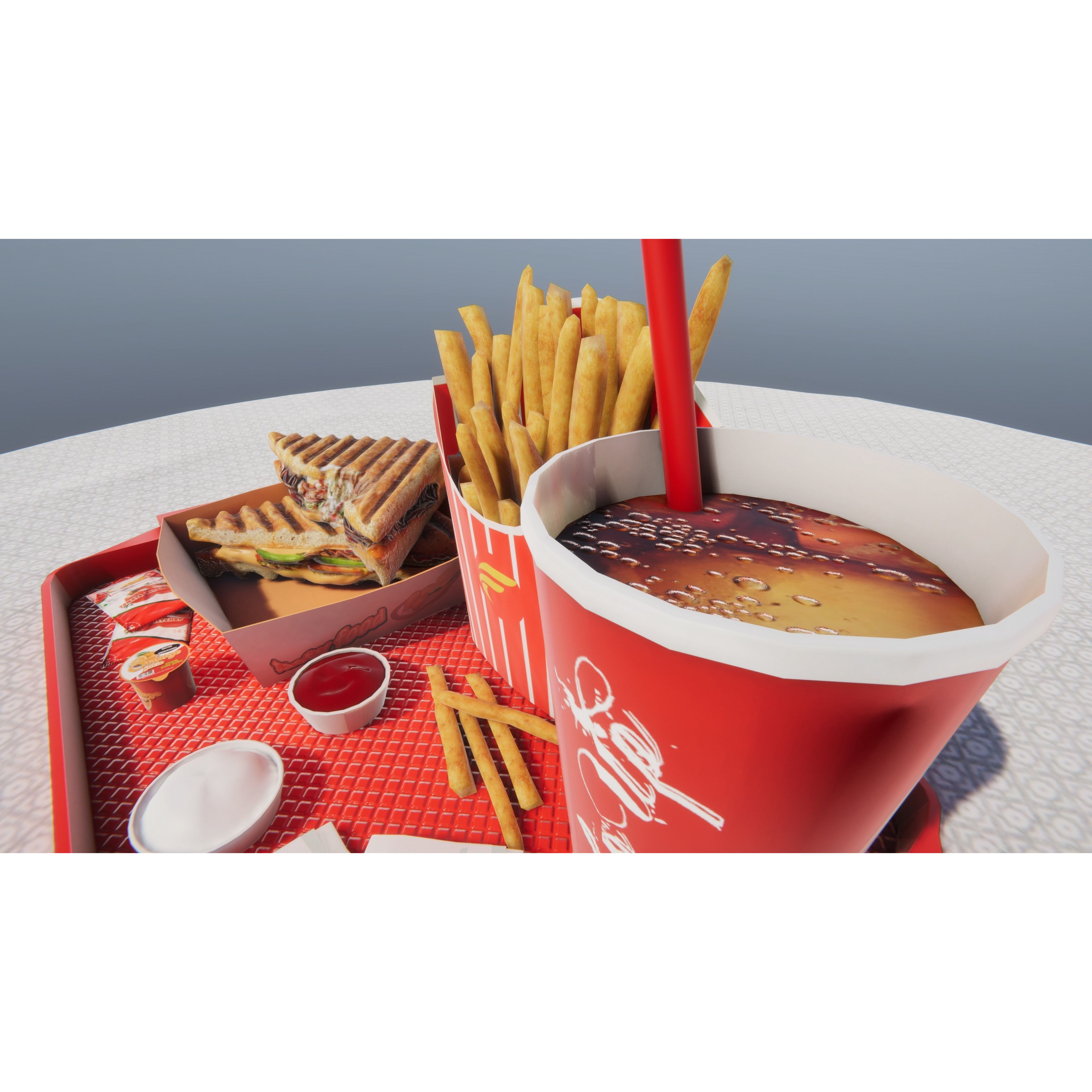 Fast Food Bundle - Low-Poly Game-Ready 3D Model - View 21