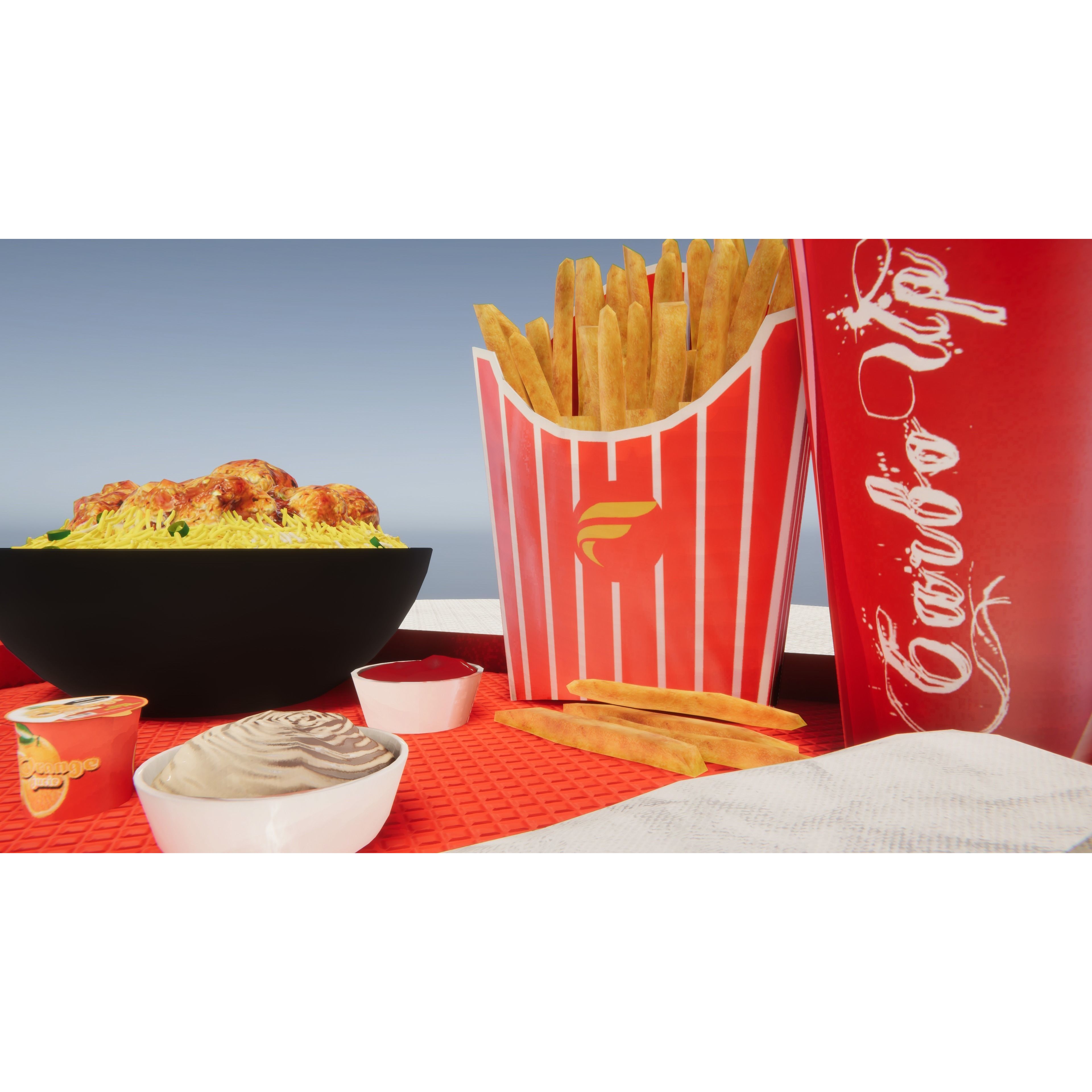 Fast Food Bundle - Low-Poly Game-Ready 3D Model - View 39