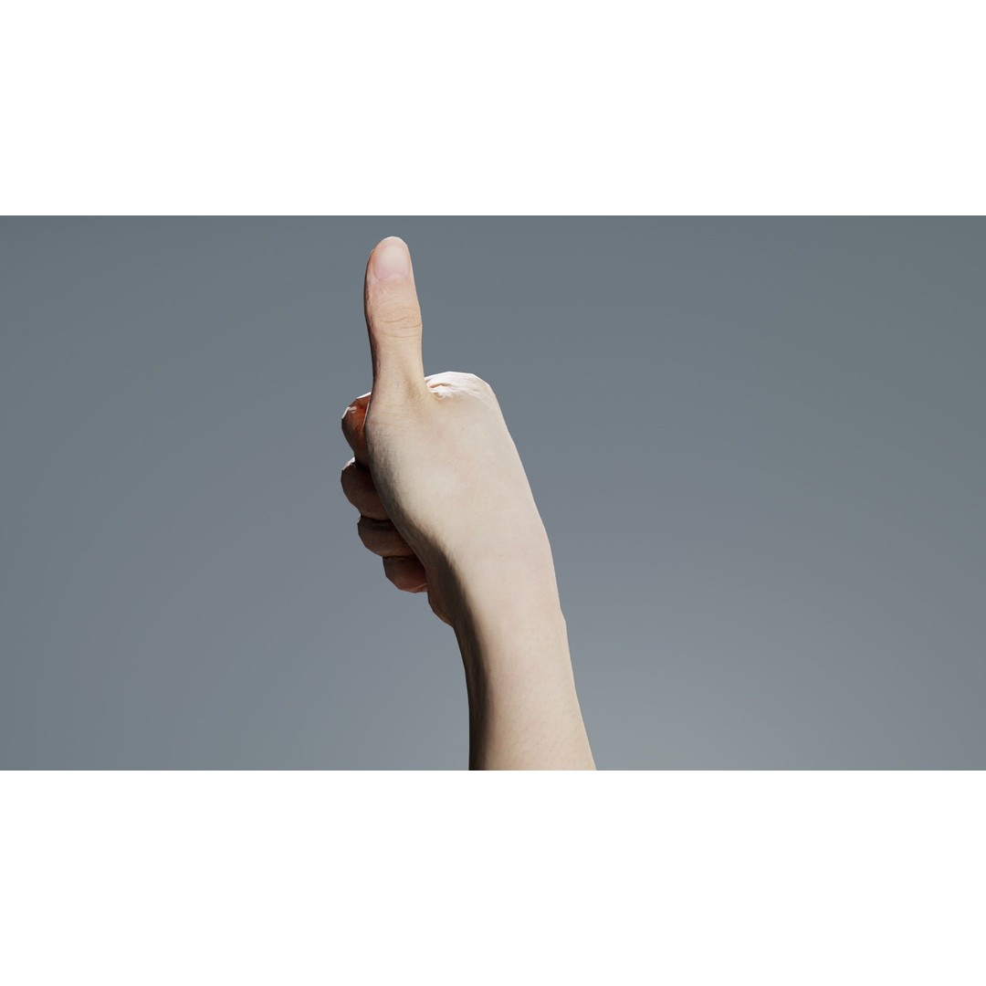 Thumbs Up Hand 3D Model – Low Poly Character, FBX, PBR Textures - View 10