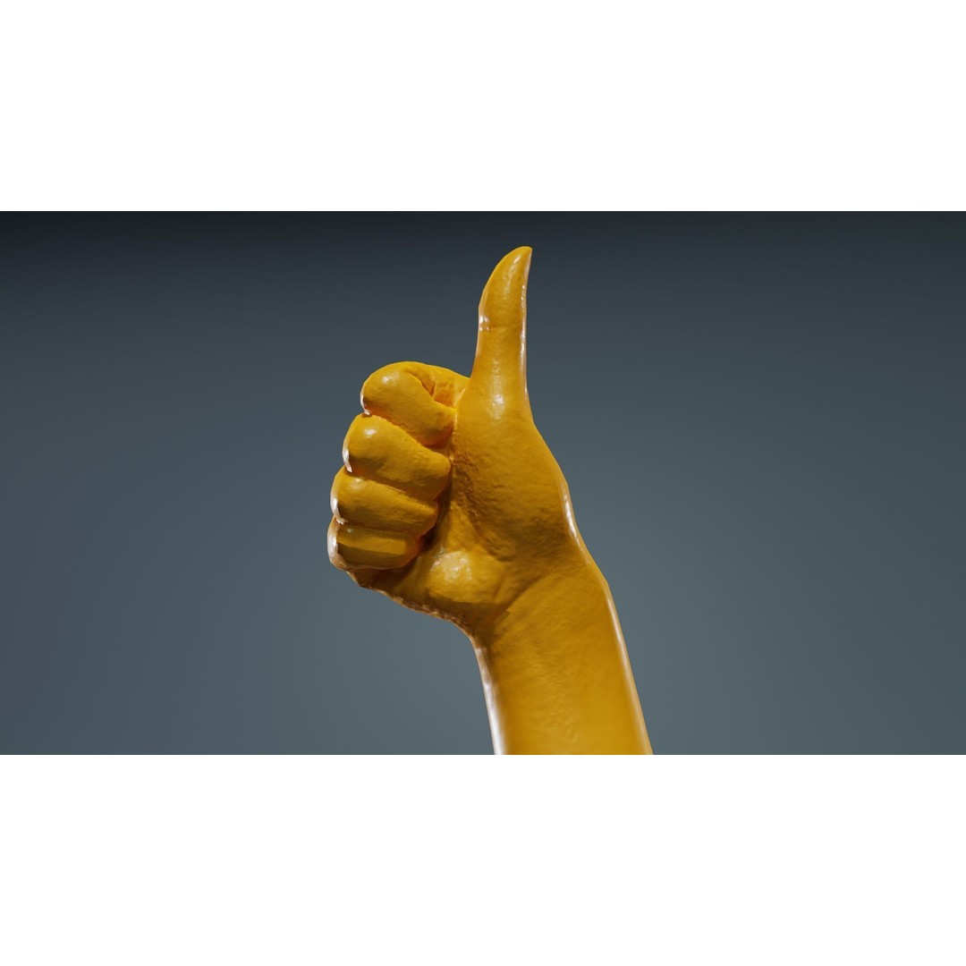 Thumbs Up Hand 3D Model – Low Poly Character, FBX, PBR Textures - View 14