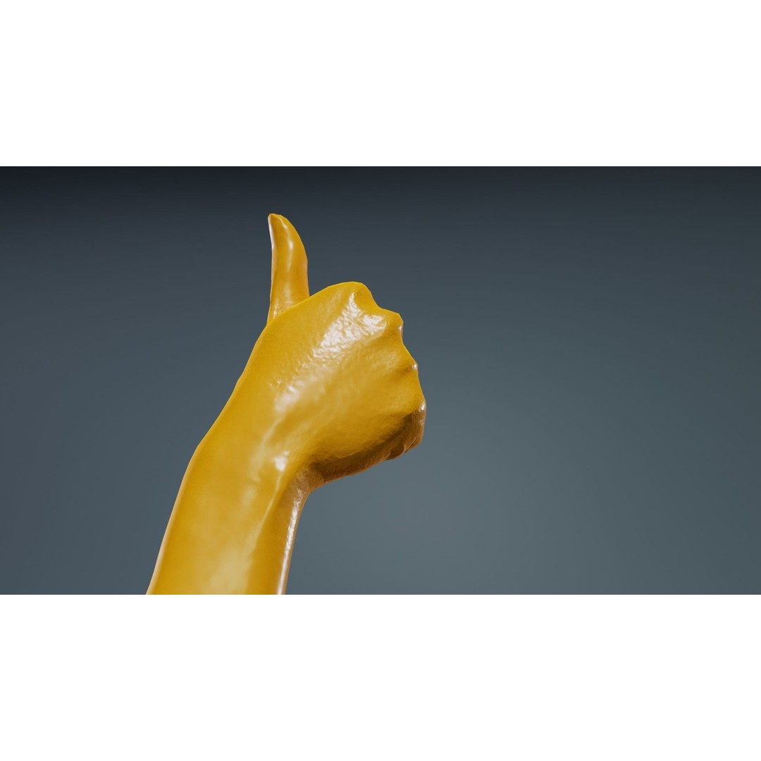 Thumbs Up Hand 3D Model – Low Poly Character, FBX, PBR Textures - View 15