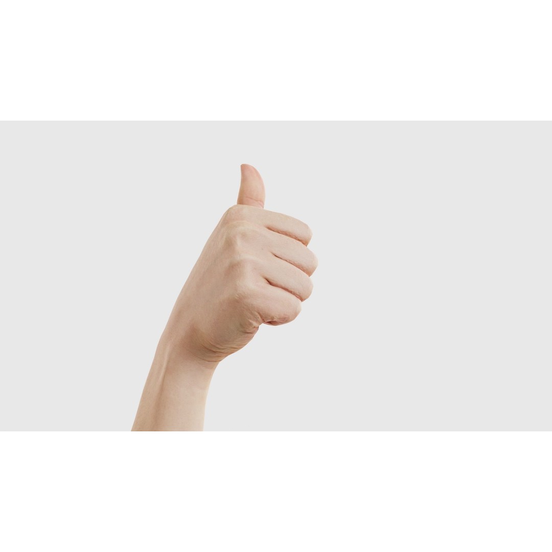 Thumbs Up Hand 3D Model – Low Poly Character, FBX, PBR Textures - View 21