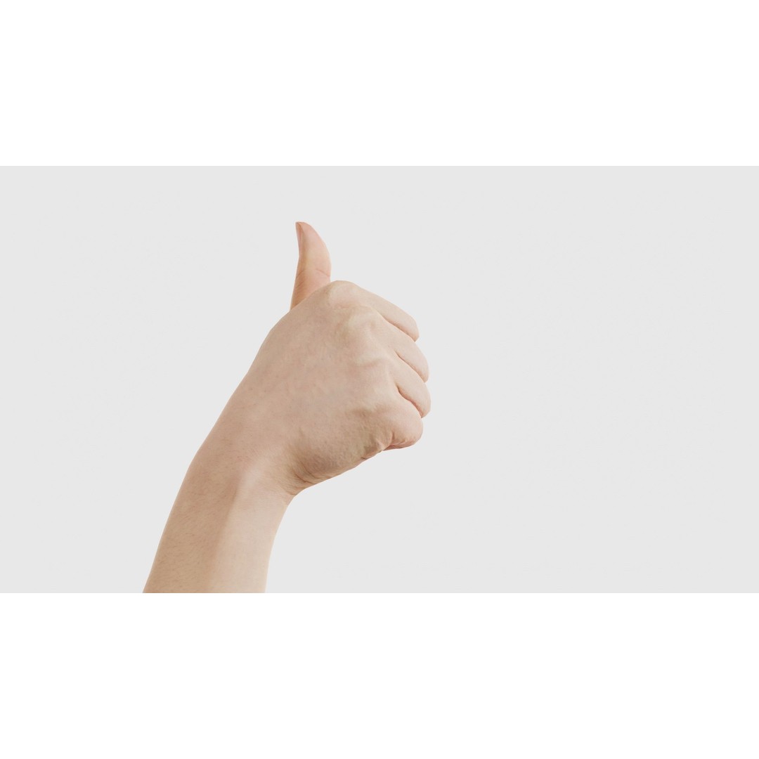 Thumbs Up Hand 3D Model – Low Poly Character, FBX, PBR Textures - View 22