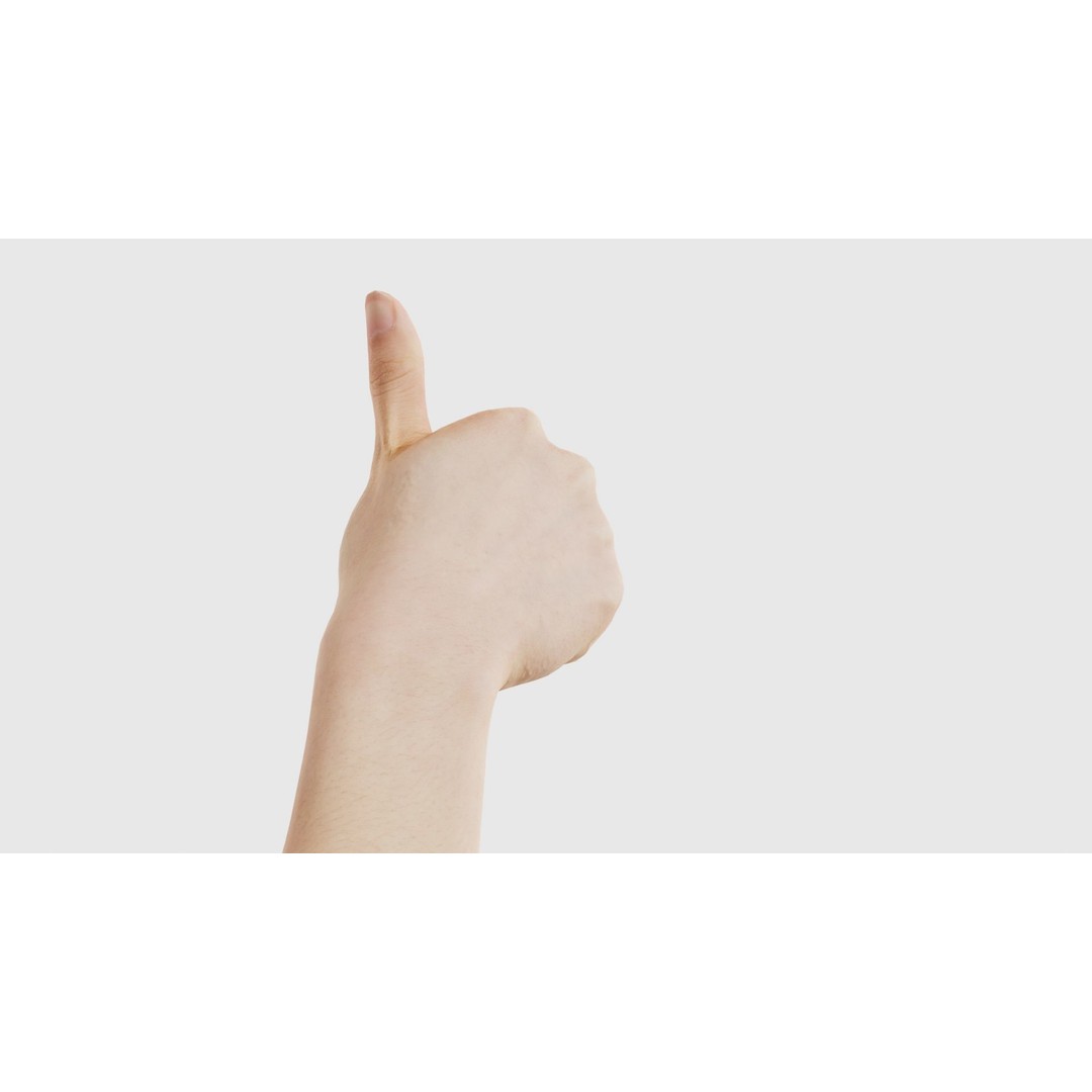 Thumbs Up Hand 3D Model – Low Poly Character, FBX, PBR Textures - View 24