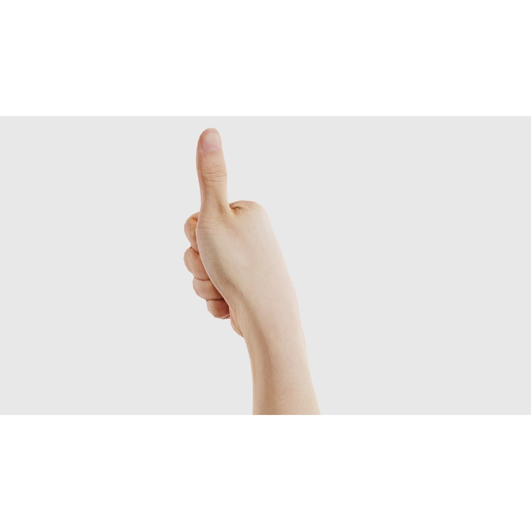 Thumbs Up Hand 3D Model – Low Poly Character, FBX, PBR Textures - View 26