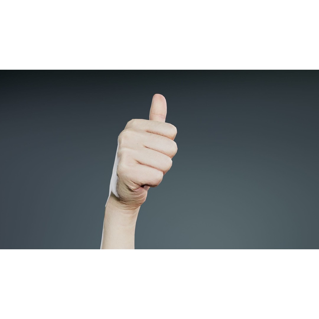Thumbs Up Hand 3D Model – Low Poly Character, FBX, PBR Textures - View 8
