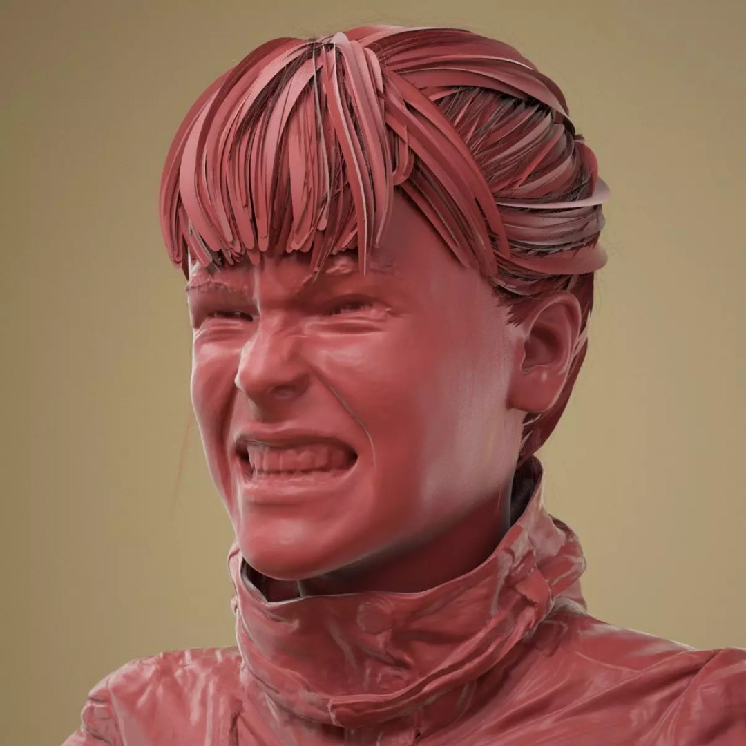 Facial Expression 3D Model – High Poly Character with PBR Textures, FBX - View 2