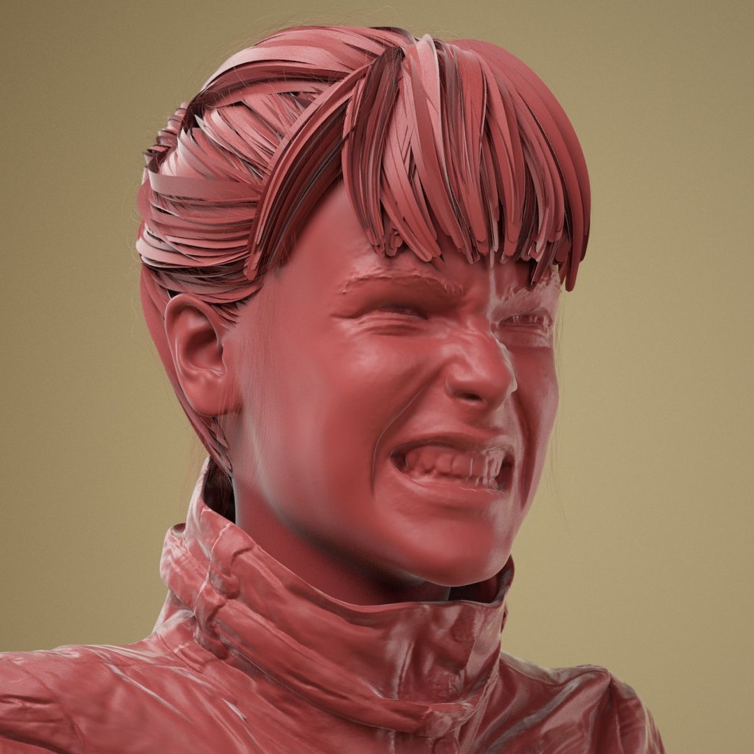 Facial Expression 3D Model – High Poly Character with PBR Textures, FBX - View 4