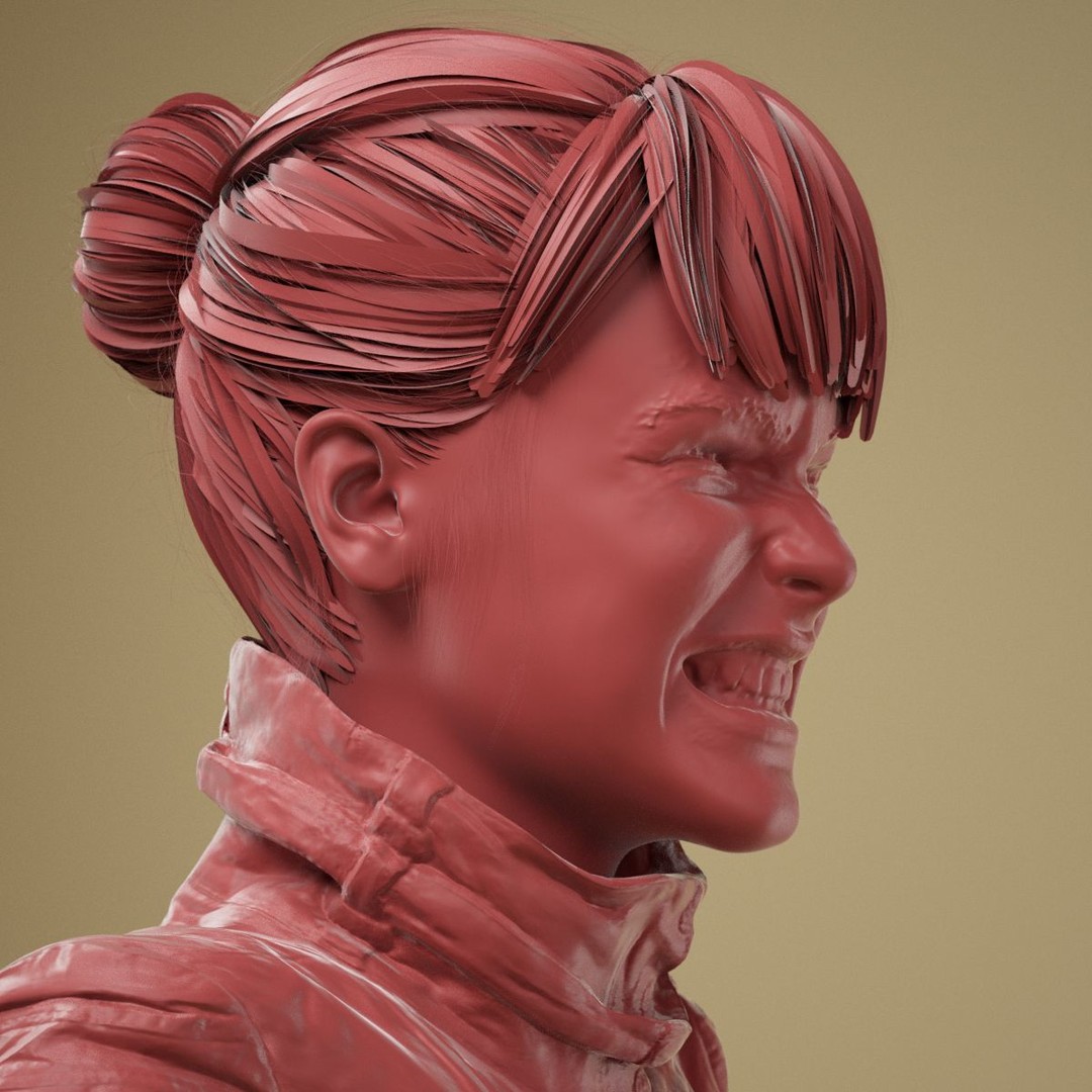 Facial Expression 3D Model – High Poly Character with PBR Textures, FBX - View 5