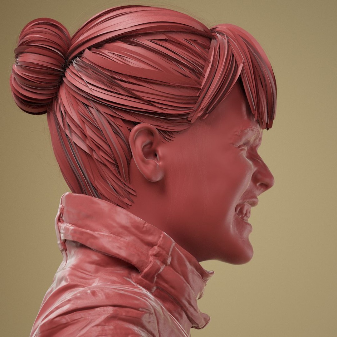 Facial Expression 3D Model – High Poly Character with PBR Textures, FBX - View 6