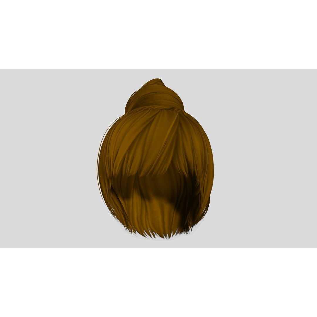 Female Hair 3D Model – Low Poly Realistic Hairstyle, Editable FBX - View 11