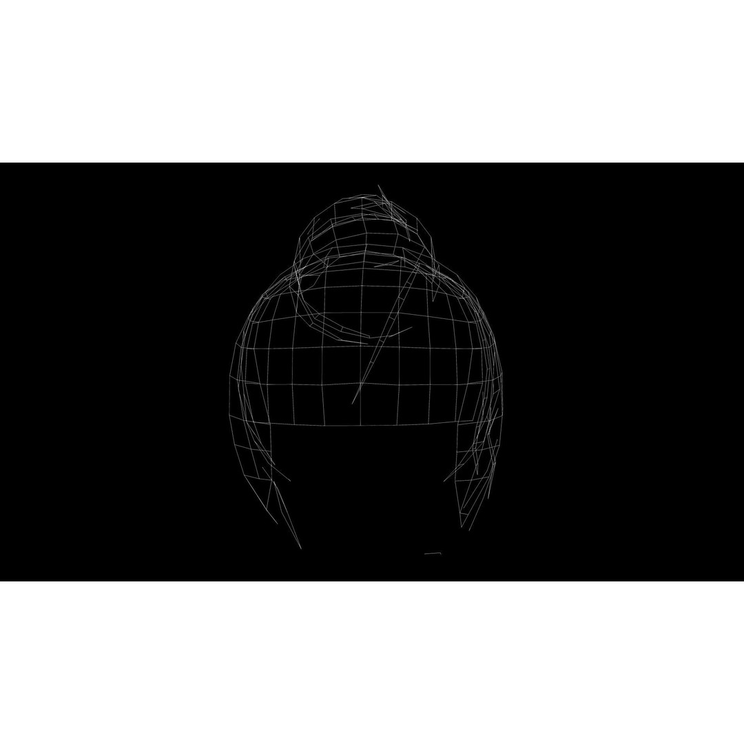 Female Hair 3D Model – Low Poly Realistic Hairstyle, Editable FBX - View 13