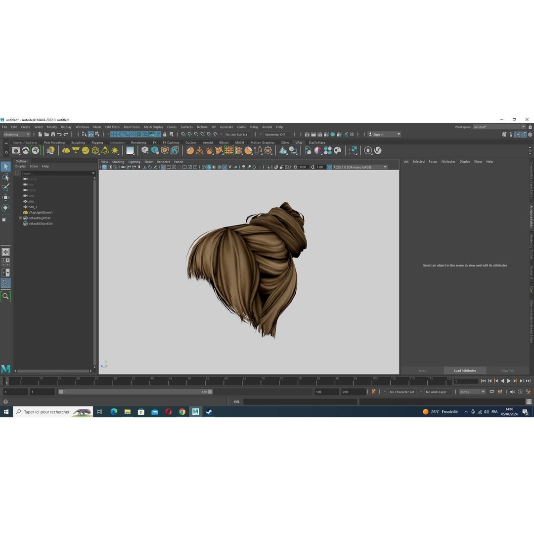 Female Hair 3D Model – Low Poly Realistic Hairstyle, Editable FBX - View 16