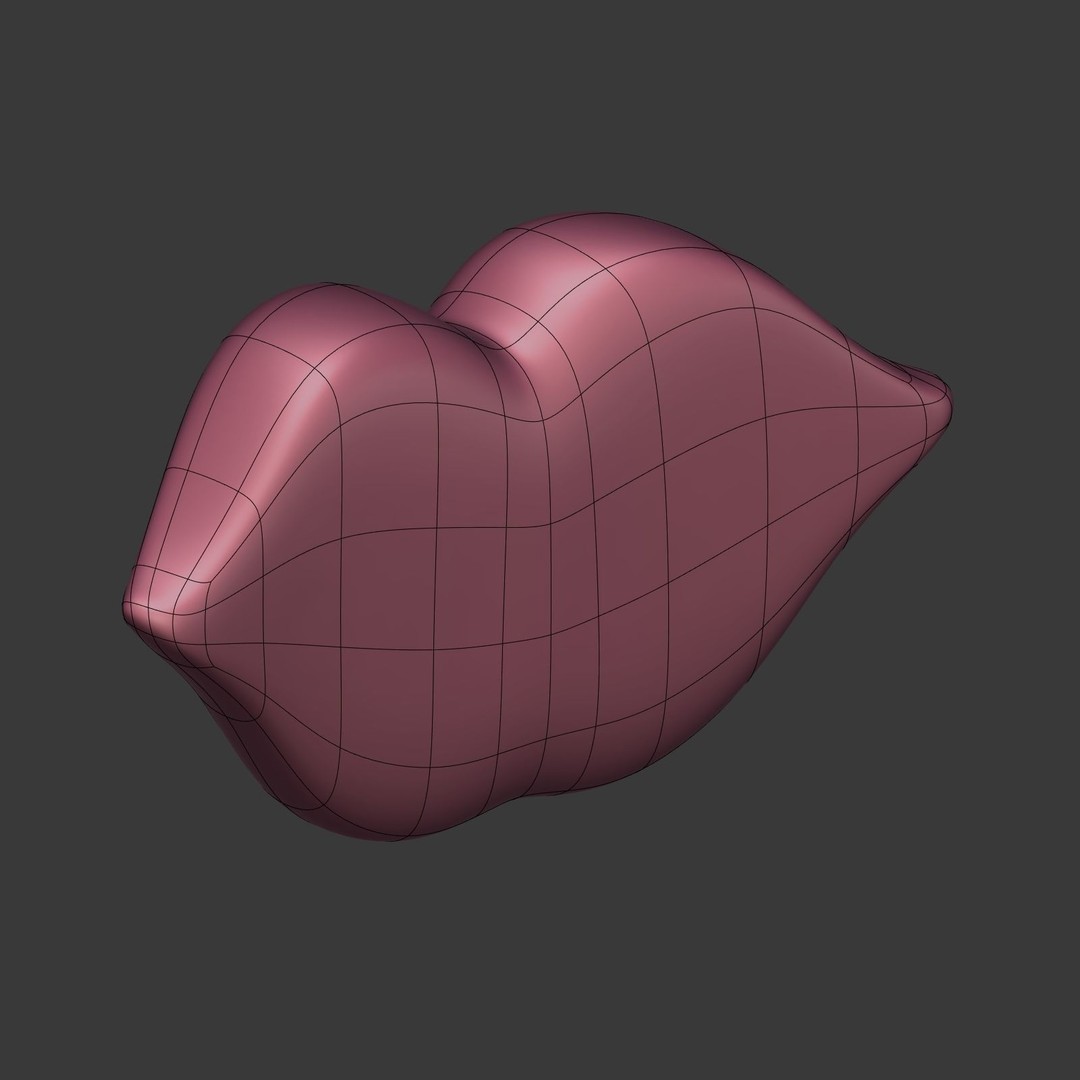 Cartoon Lips 3D Model – Low Poly Character Asset, FBX