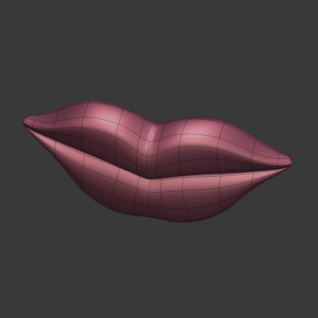 Cartoon Lips 3D Model – Low Poly Character Asset, FBX - View 10