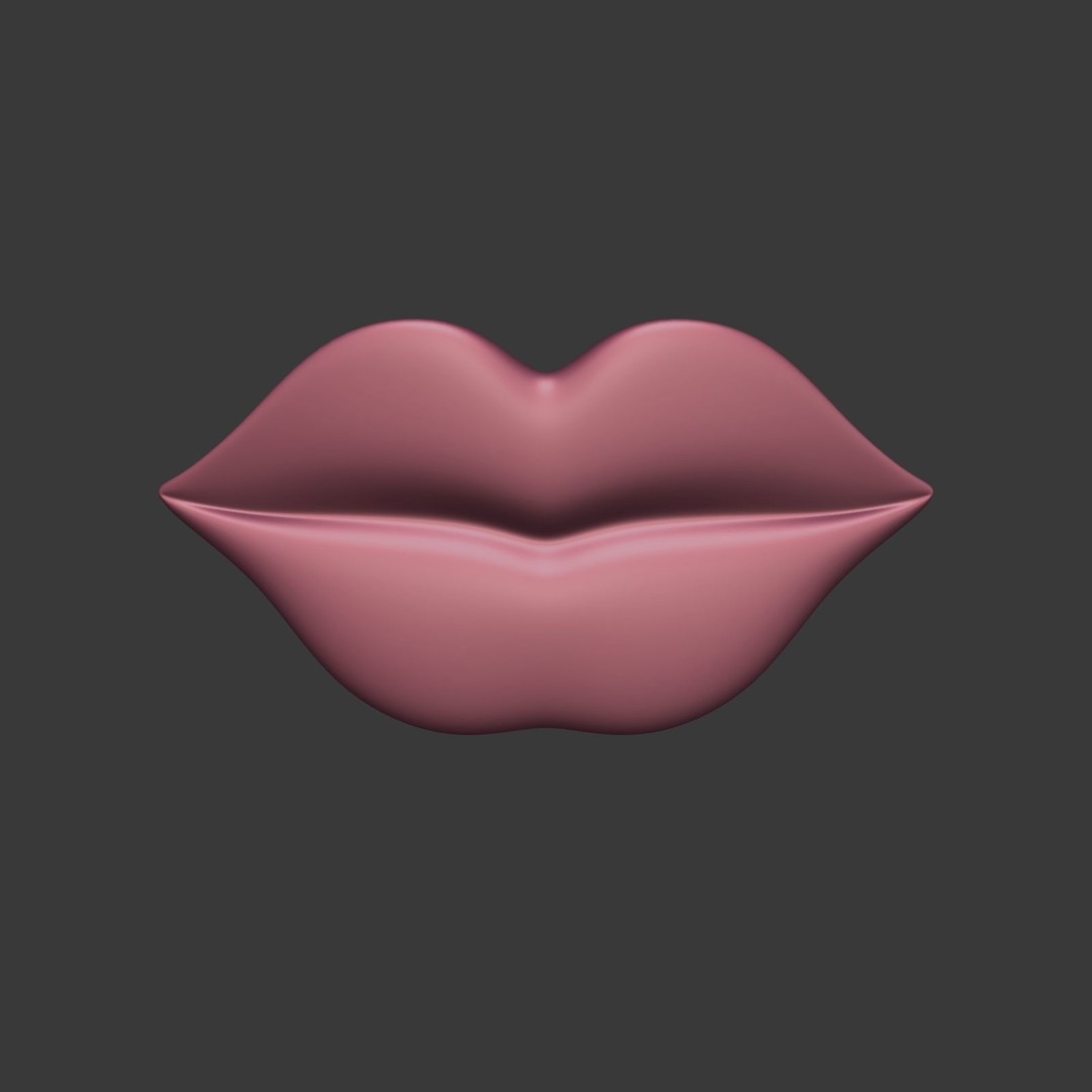 Cartoon Lips 3D Model – Low Poly Character Asset, FBX - View 3