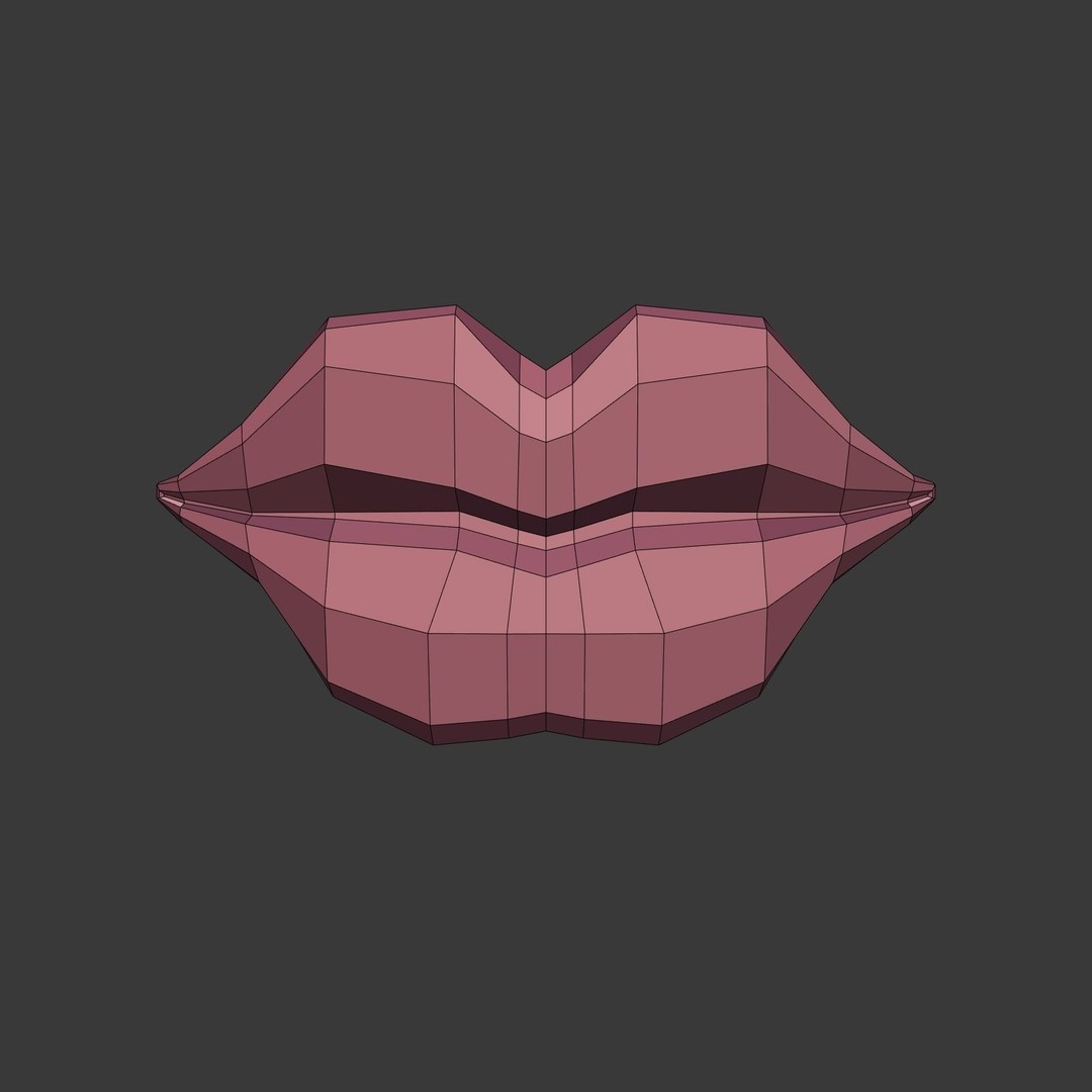 Cartoon Lips 3D Model – Low Poly Character Asset, FBX - View 4