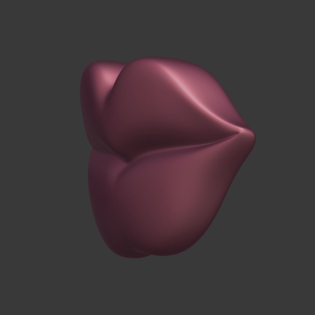 Cartoon Lips 3D Model – Low Poly Character Asset, FBX - View 8