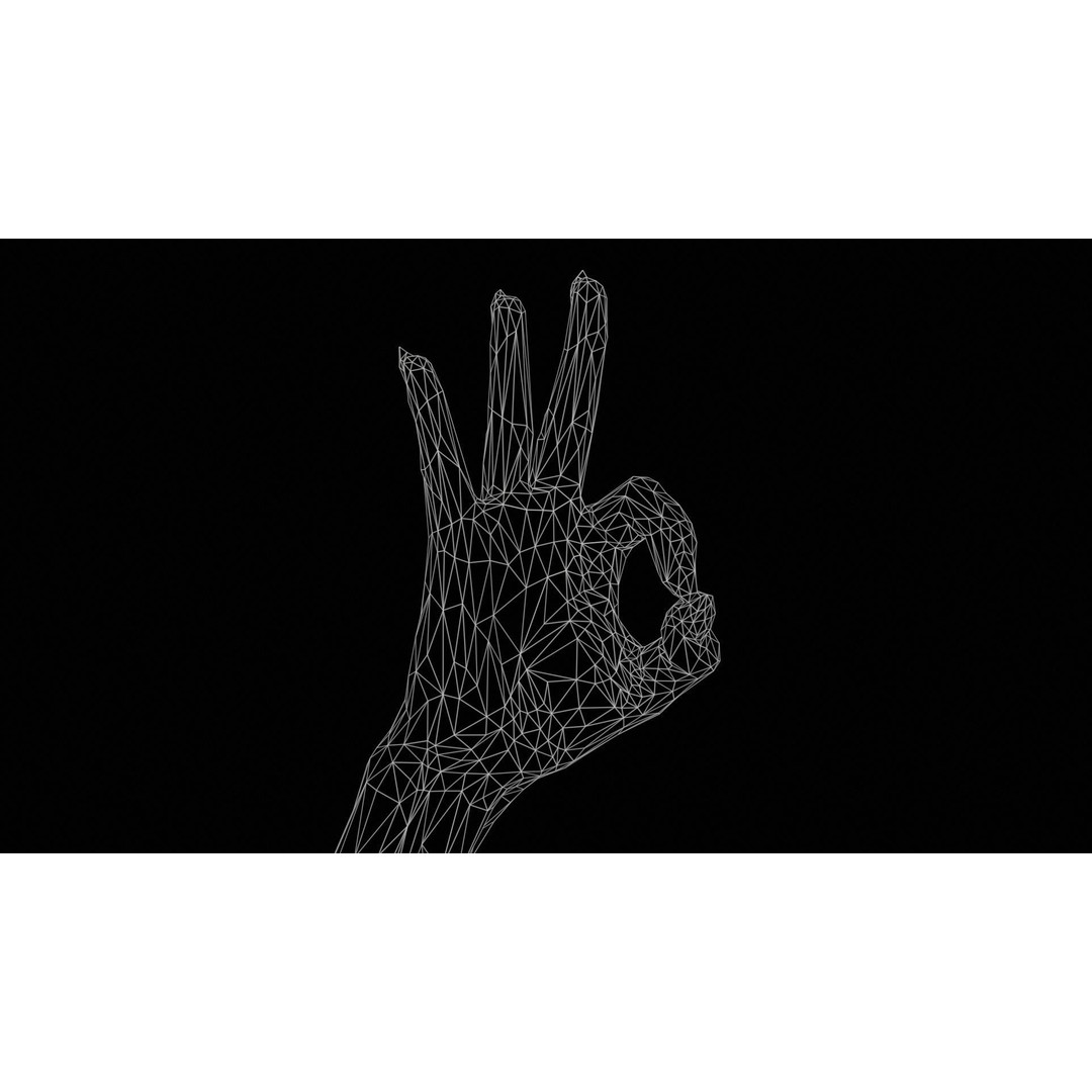 Woman Hand Sign Alphabet F 3D Model – Low Poly PBR Asset, FBX - View 13