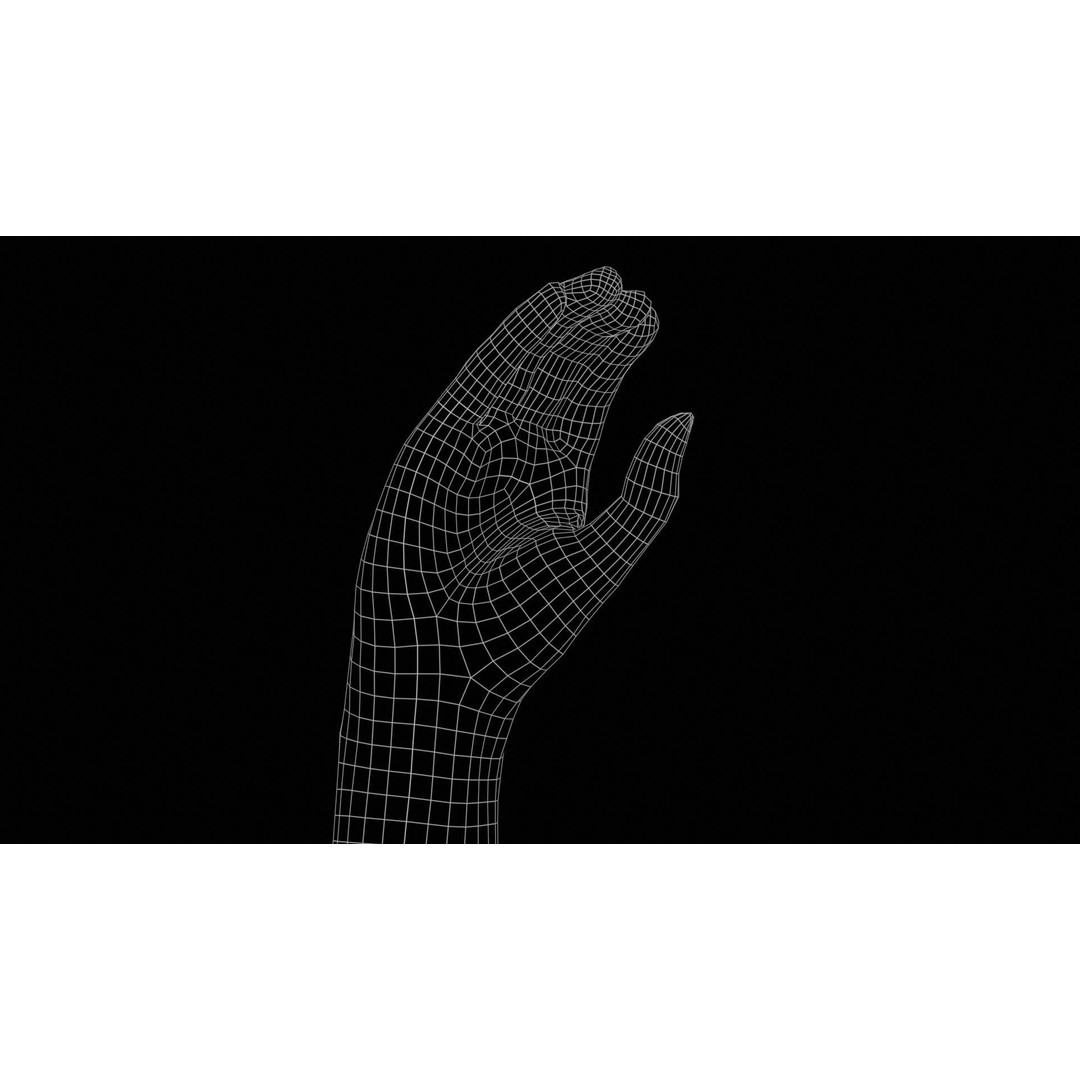 Finger Alphabet C 3D Model – Low Poly Character with PBR Textures, FBX - View 13