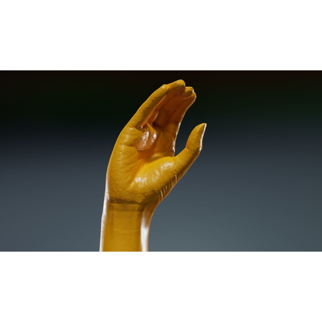 Finger Alphabet C 3D Model – Low Poly Character with PBR Textures, FBX - View 14