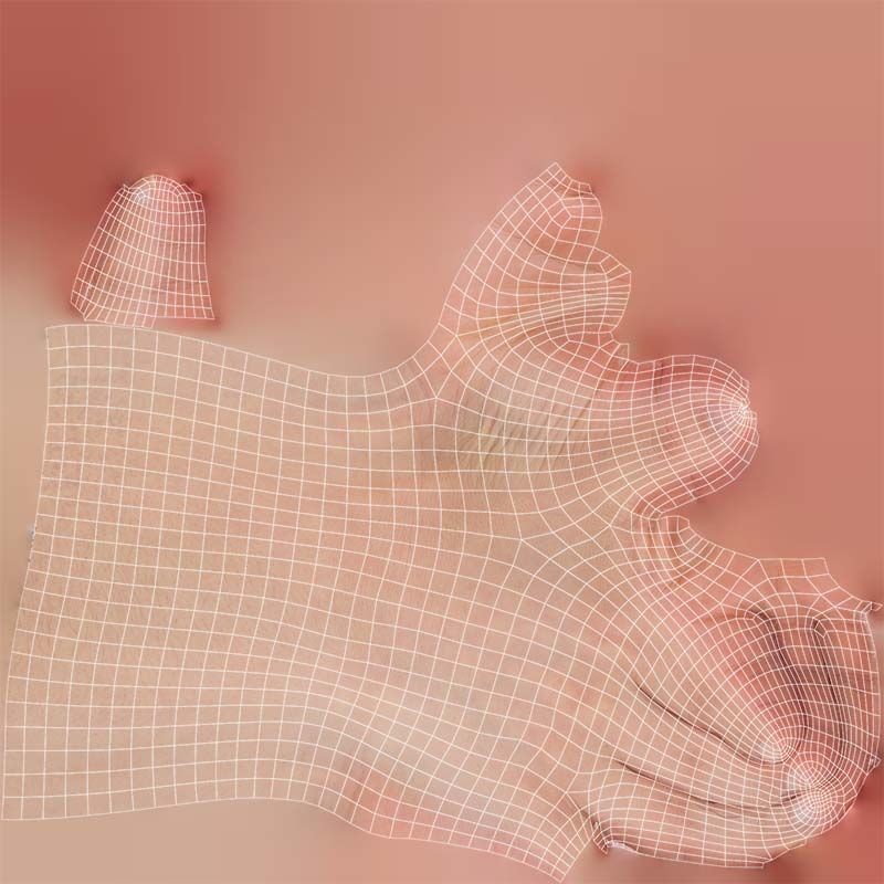 Finger Alphabet C 3D Model – Low Poly Character with PBR Textures, FBX - View 16