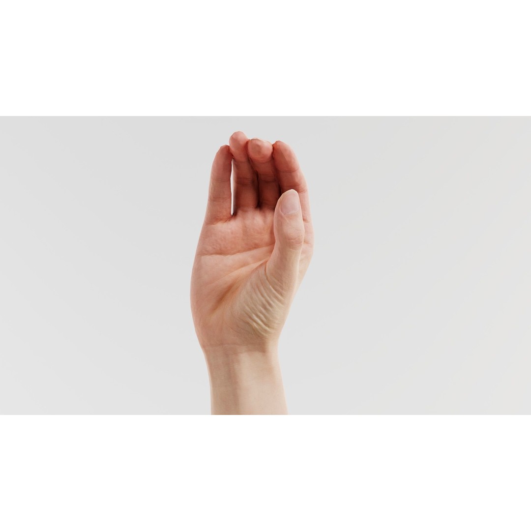 Finger Alphabet C 3D Model – Low Poly Character with PBR Textures, FBX - View 3