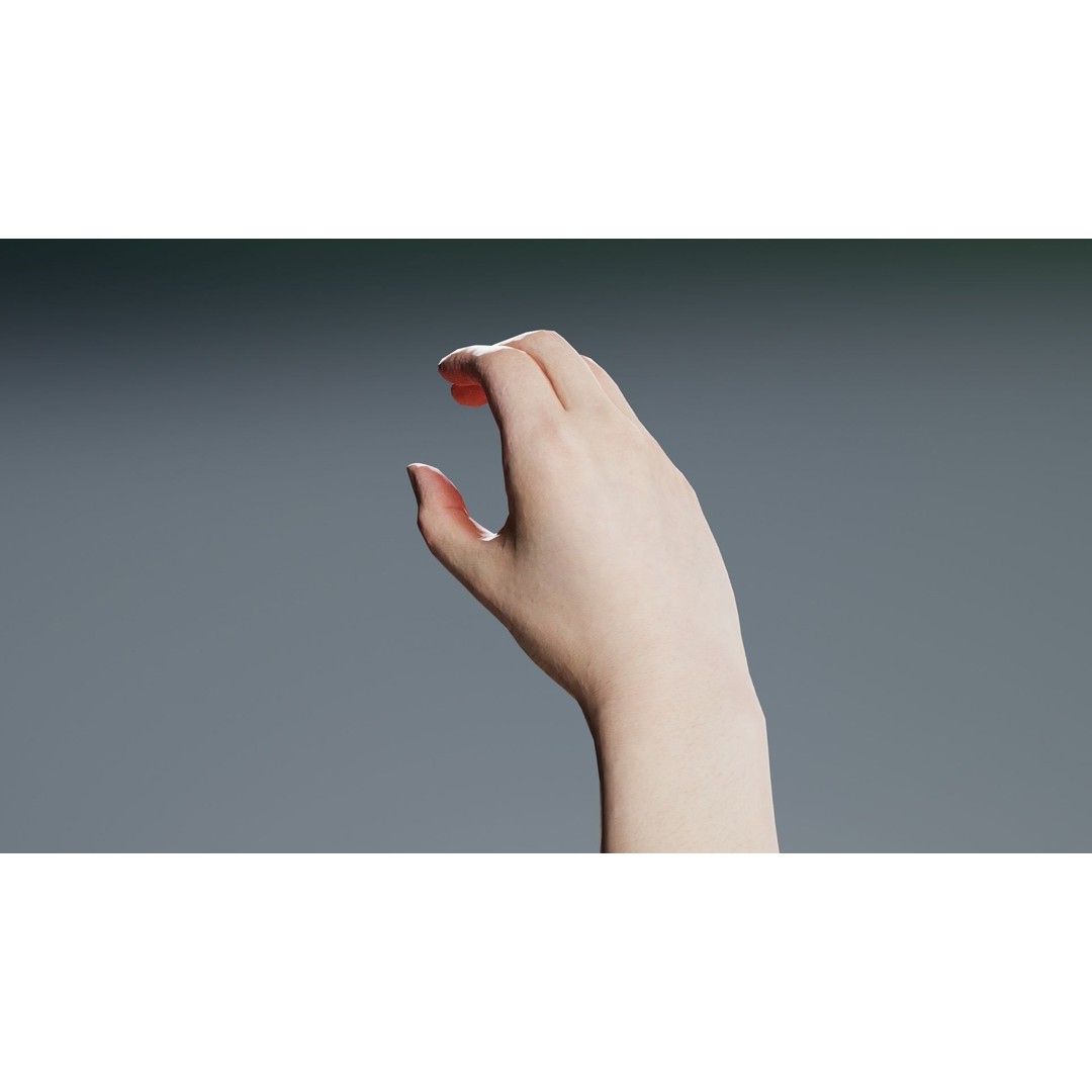 Finger Alphabet C 3D Model – Low Poly Character with PBR Textures, FBX - View 7