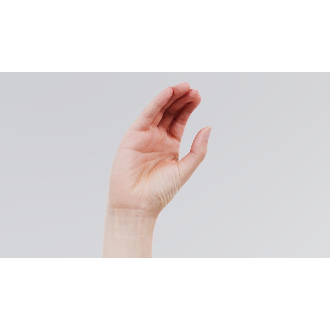 Finger Alphabet C 3D Model – Low Poly Character with PBR Textures, FBX - View 8