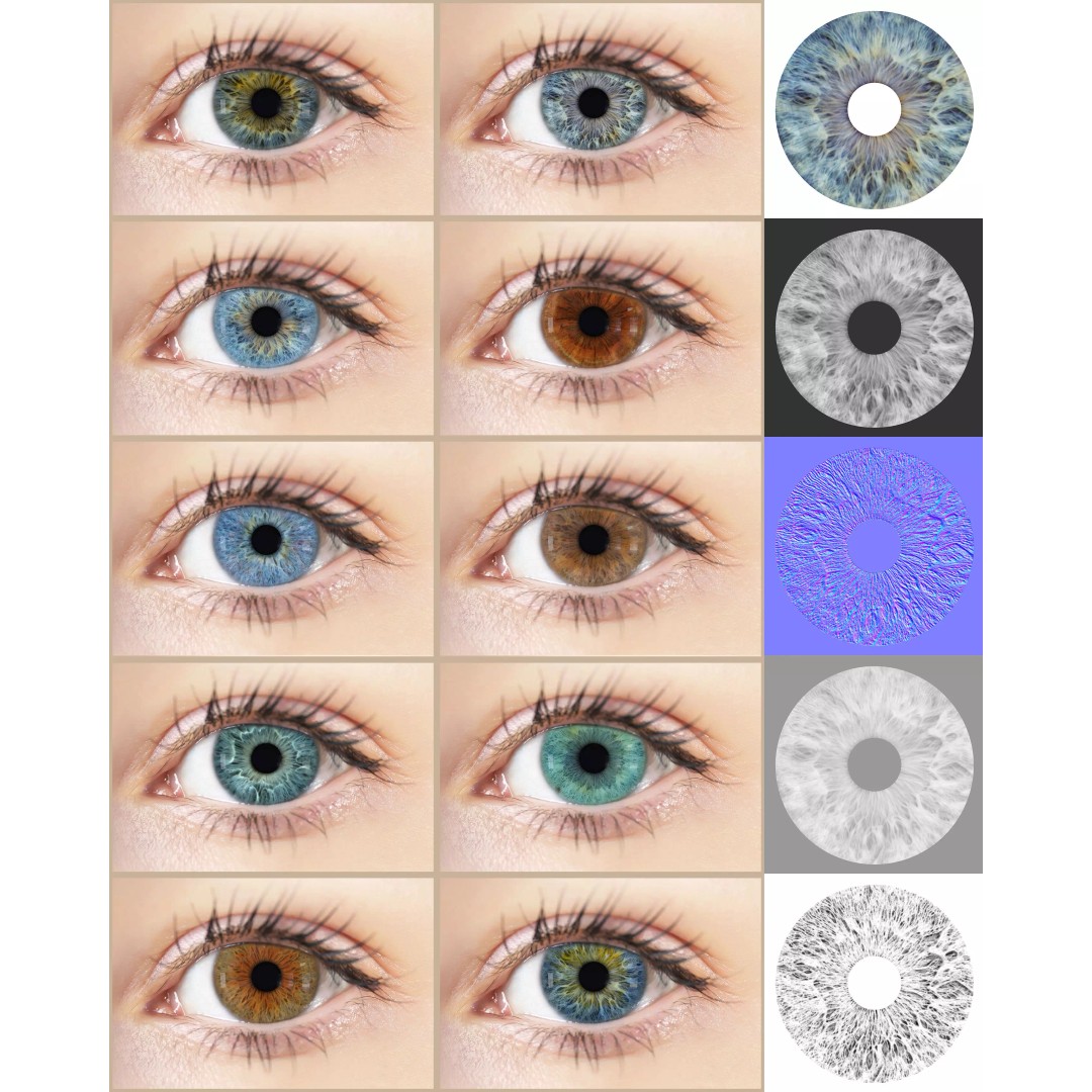 Iris Texture Maps 3D Model – Highly Detailed Eye Textures, PNG - View 2