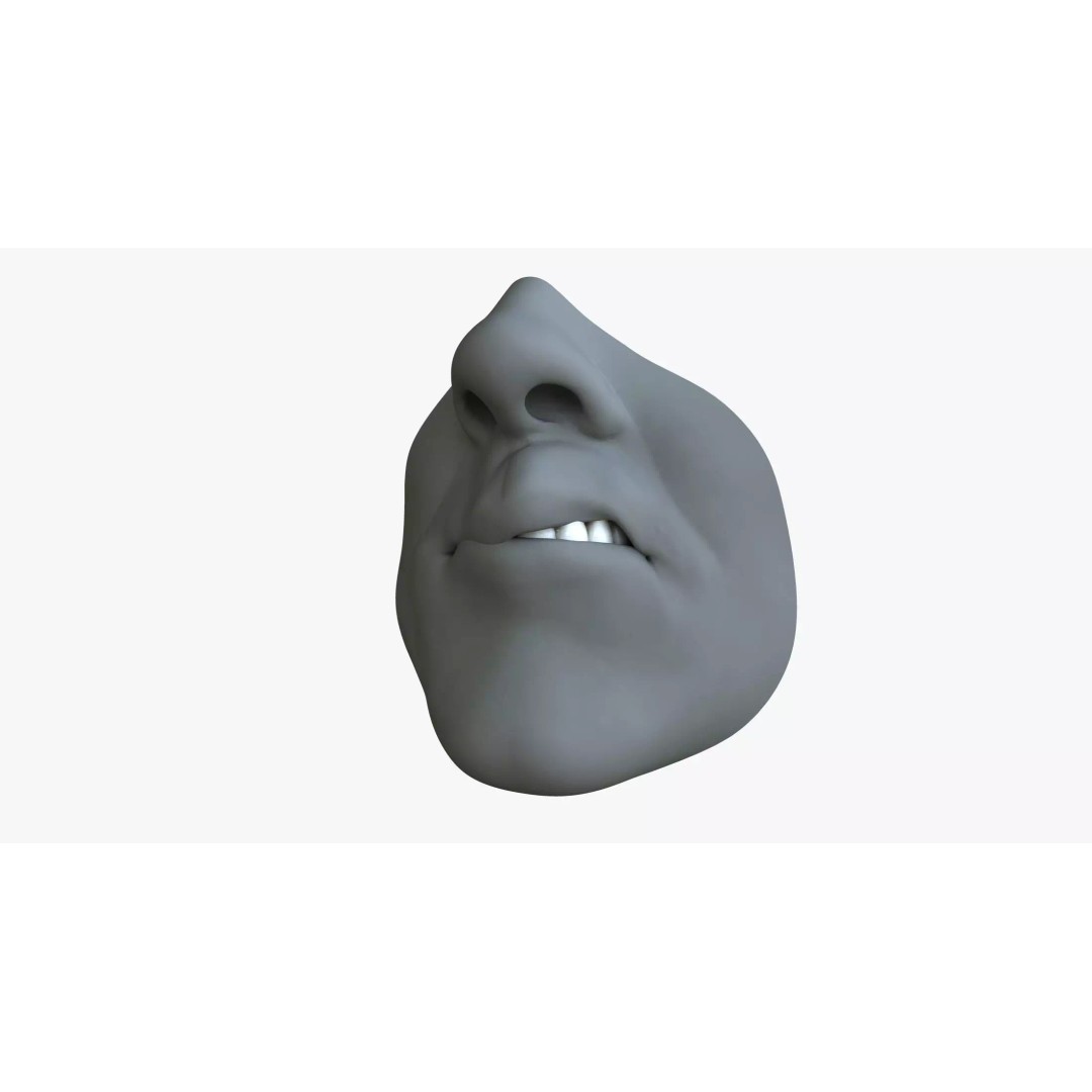 Rigged Male Mouth 3D Model – Realistic Character Animation Asset, FBX - View 2