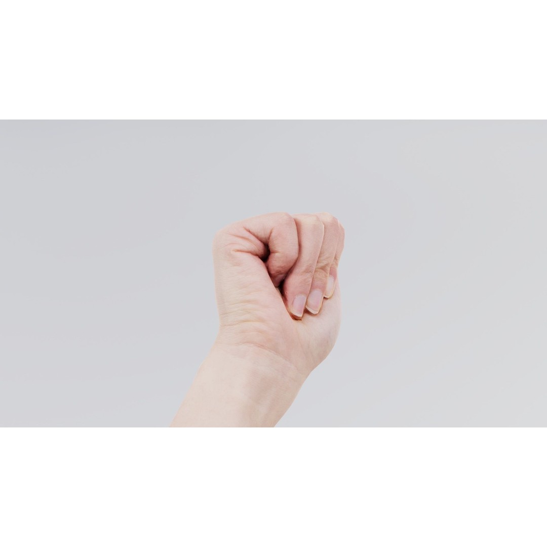 Finger Alphabet A 3D Model – Low Poly Character with PBR Textures - View 10
