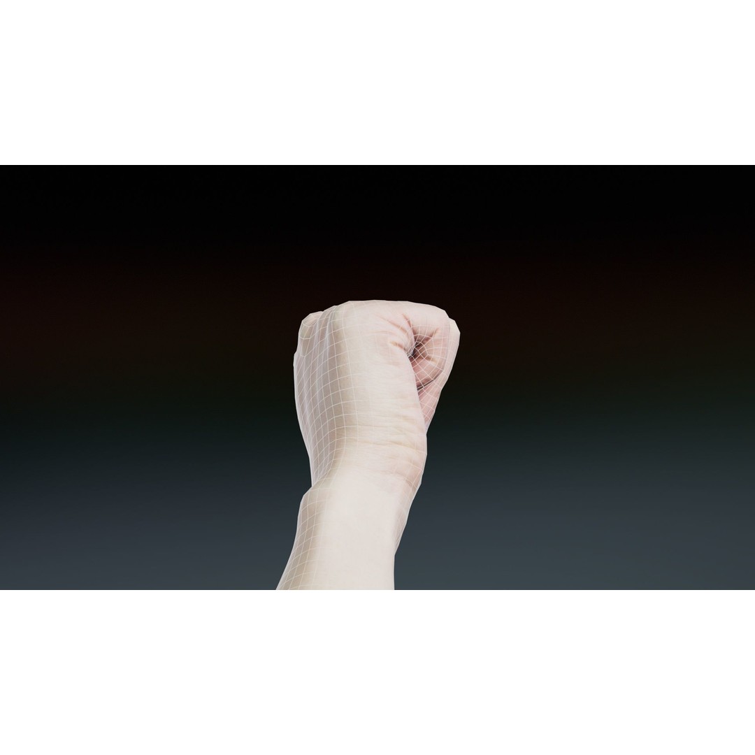 Finger Alphabet A 3D Model – Low Poly Character with PBR Textures - View 12