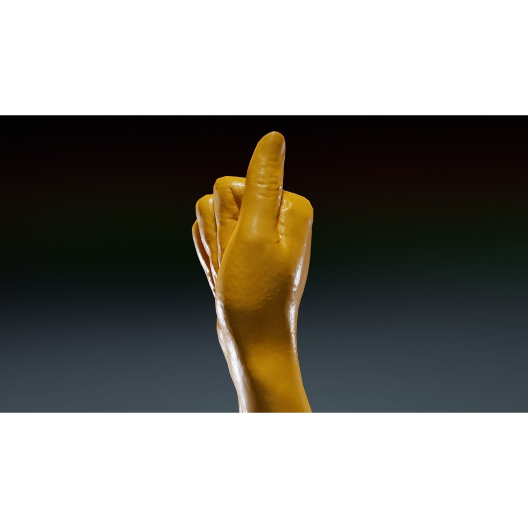 Finger Alphabet A 3D Model – Low Poly Character with PBR Textures - View 14