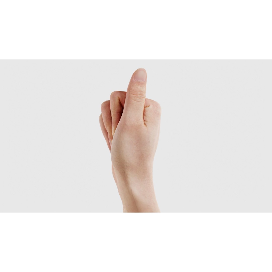 Finger Alphabet A 3D Model – Low Poly Character with PBR Textures - View 17