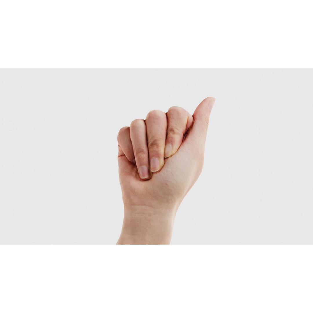 Finger Alphabet A 3D Model – Low Poly Character with PBR Textures - View 19