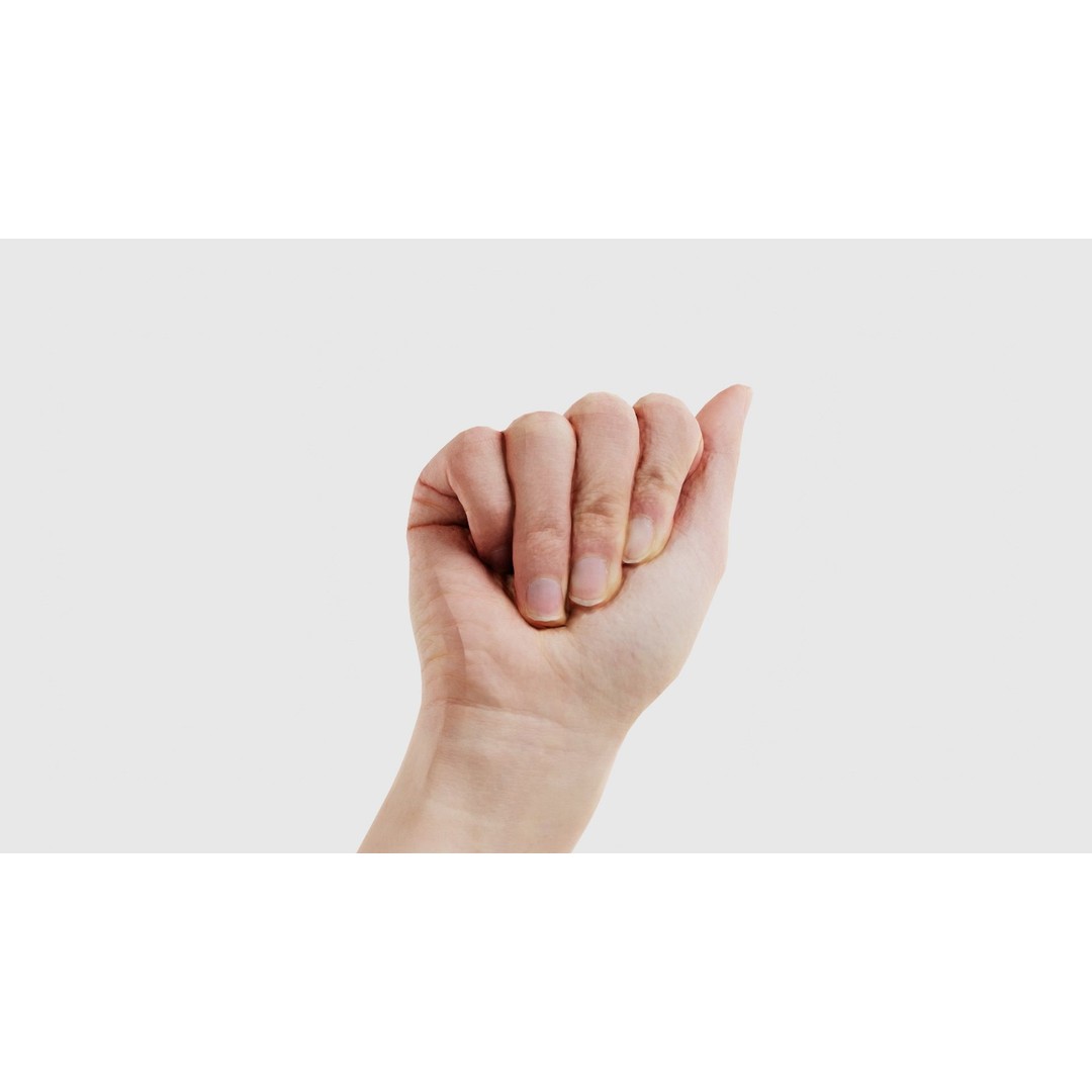 Finger Alphabet A 3D Model – Low Poly Character with PBR Textures - View 20