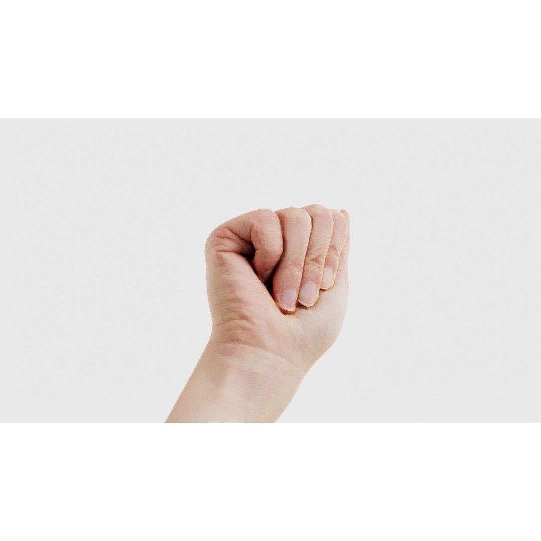 Finger Alphabet A 3D Model – Low Poly Character with PBR Textures - View 21