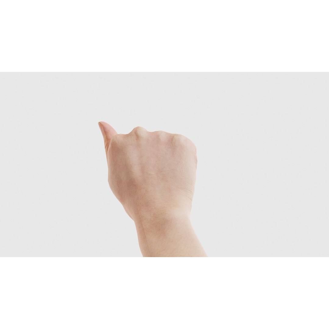 Finger Alphabet A 3D Model – Low Poly Character with PBR Textures - View 25