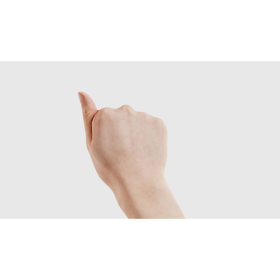 Finger Alphabet A 3D Model – Low Poly Character with PBR Textures - View 26