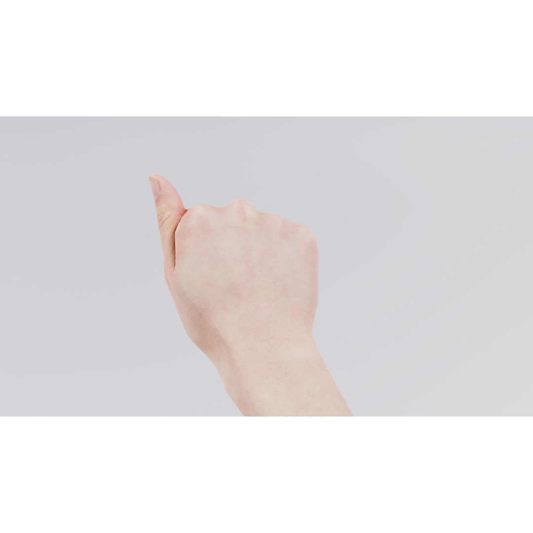 Finger Alphabet A 3D Model – Low Poly Character with PBR Textures - View 8