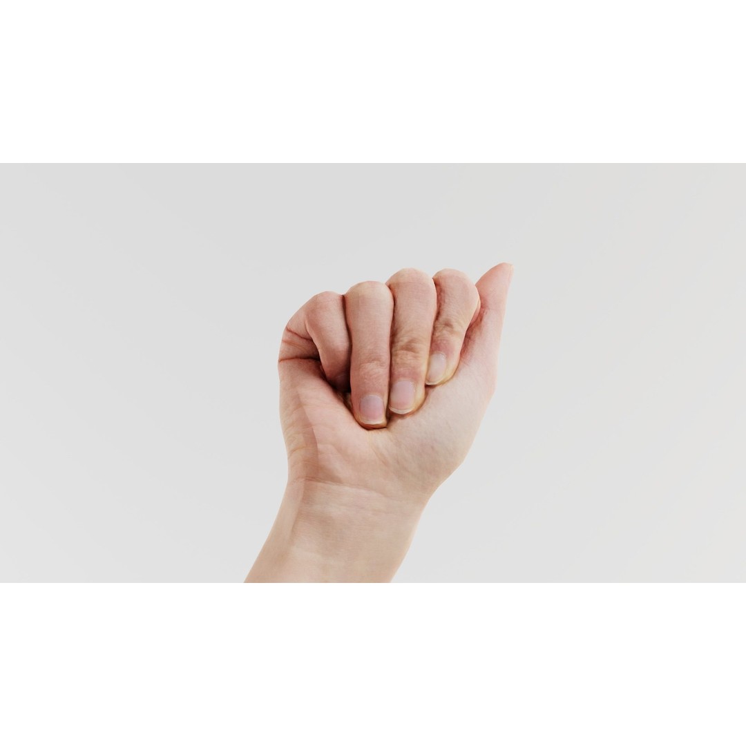 Finger Alphabet A 3D Model – Low Poly Character with PBR Textures - View 9