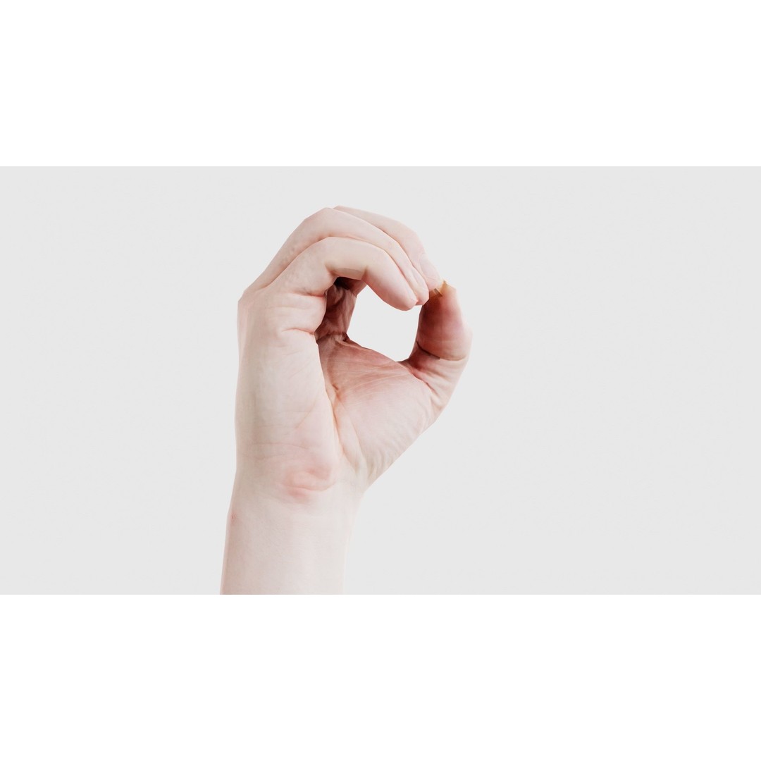 Male Hand Finger Alphabet O 3D Model – Low Poly Character, FBX, Blender - View 18