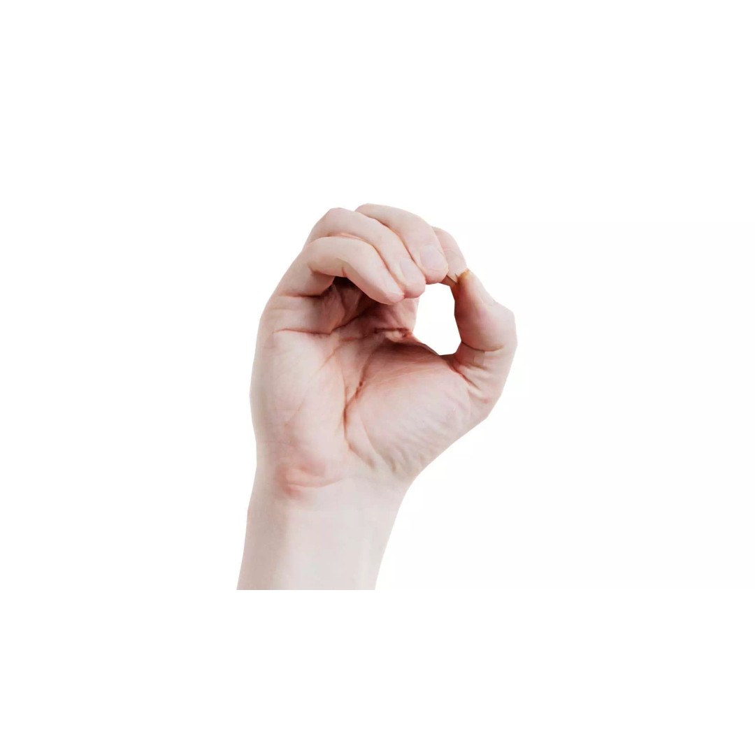 Male Hand Finger Alphabet O 3D Model – Low Poly Character, FBX, Blender - View 2