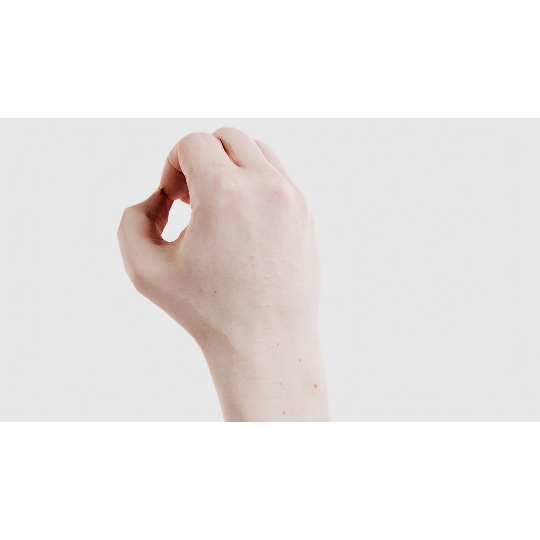 Male Hand Finger Alphabet O 3D Model – Low Poly Character, FBX, Blender - View 23
