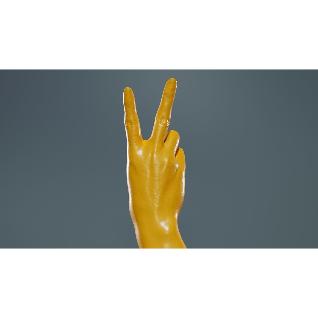 Finger Alphabet V 3D Model – Low Poly Character with PBR Textures, FBX - View 15