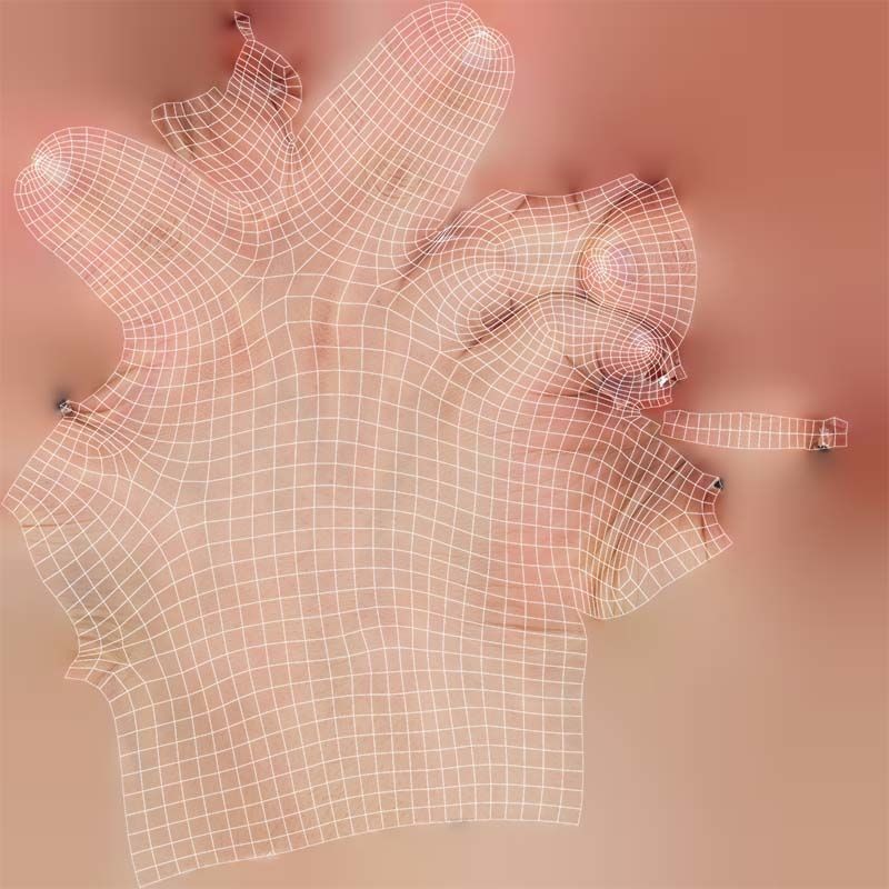 Finger Alphabet V 3D Model – Low Poly Character with PBR Textures, FBX - View 16