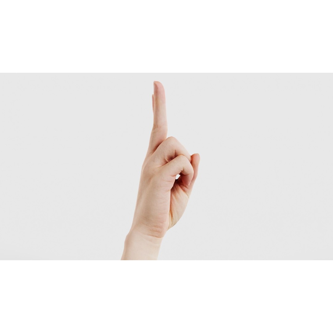 Finger Alphabet V 3D Model – Low Poly Character with PBR Textures, FBX - View 20