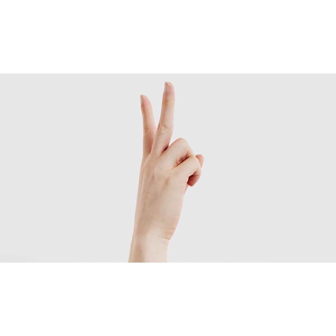 Finger Alphabet V 3D Model – Low Poly Character with PBR Textures, FBX - View 21